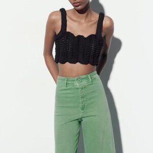 Zara Brown Cable Knit Vest Top Size M — Blogger Favorite